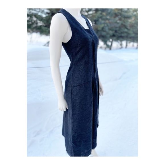 Hansen & Gretel Midi Dress Asymetric Sleeveless Raw Trim Grey Sz 1 - Picture 11 of 16